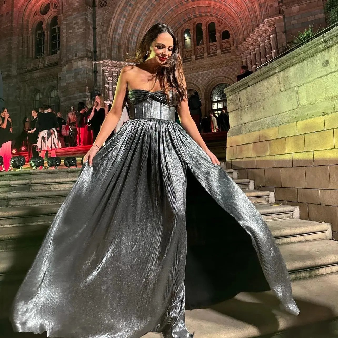 Bronx And Bronco Bronx & Banco | Silver Metallic Florence Maxi Gown