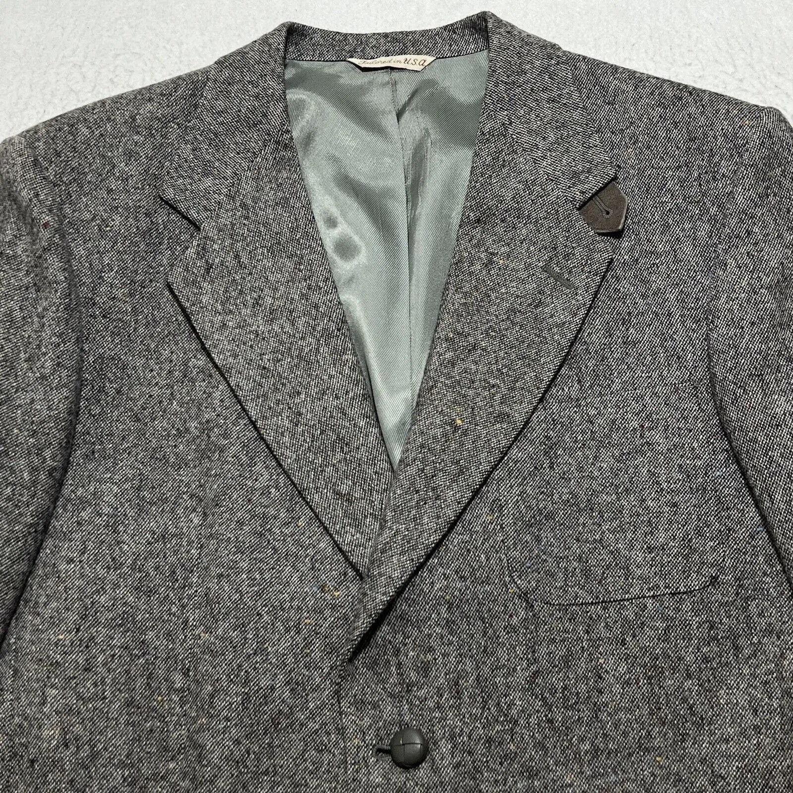 Stafford Options by Stafford Tweed Virgin Wool Sport Coat Elbow Pads