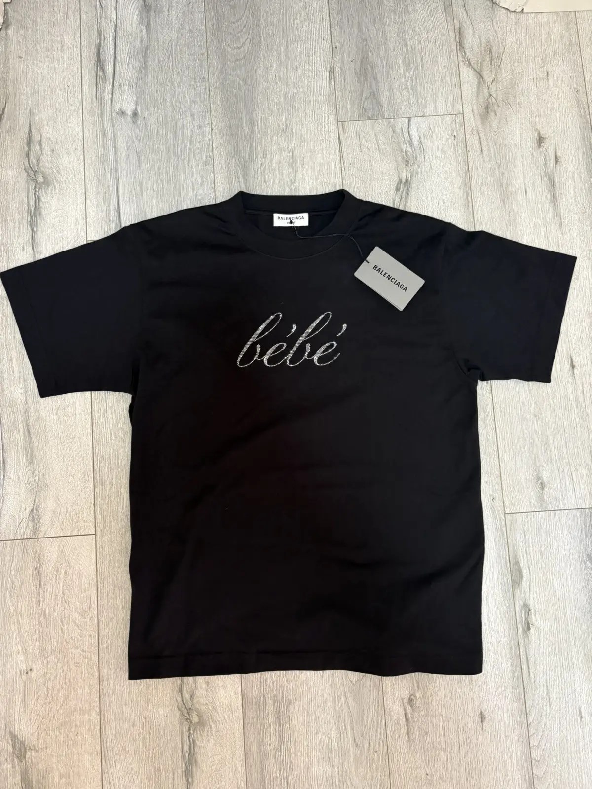 Balenciaga Brand New Balenciaga Bebe Crystal Logo Tshirt Grailed