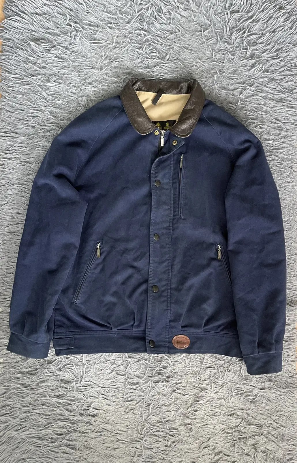 Barbour Barbour 90s vintage moleskine blouson jacket leather collar Grailed