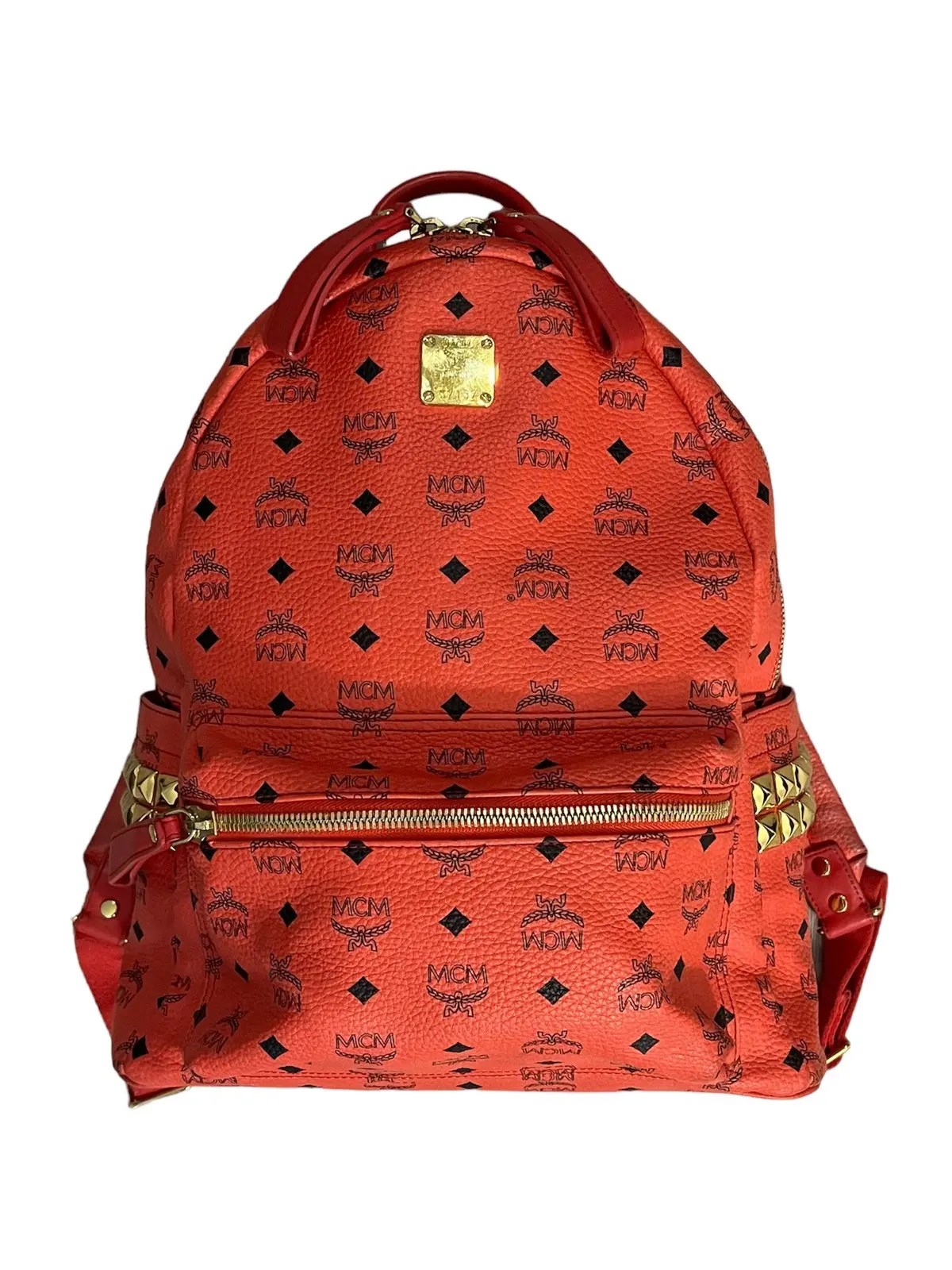 MCM MCM Medium Red Side Stud Backpack Grailed