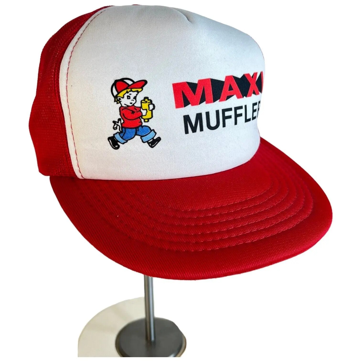 Vintage Vintage Maxi Muffler Truck Hat Logo Snapback Foam Front Mesh