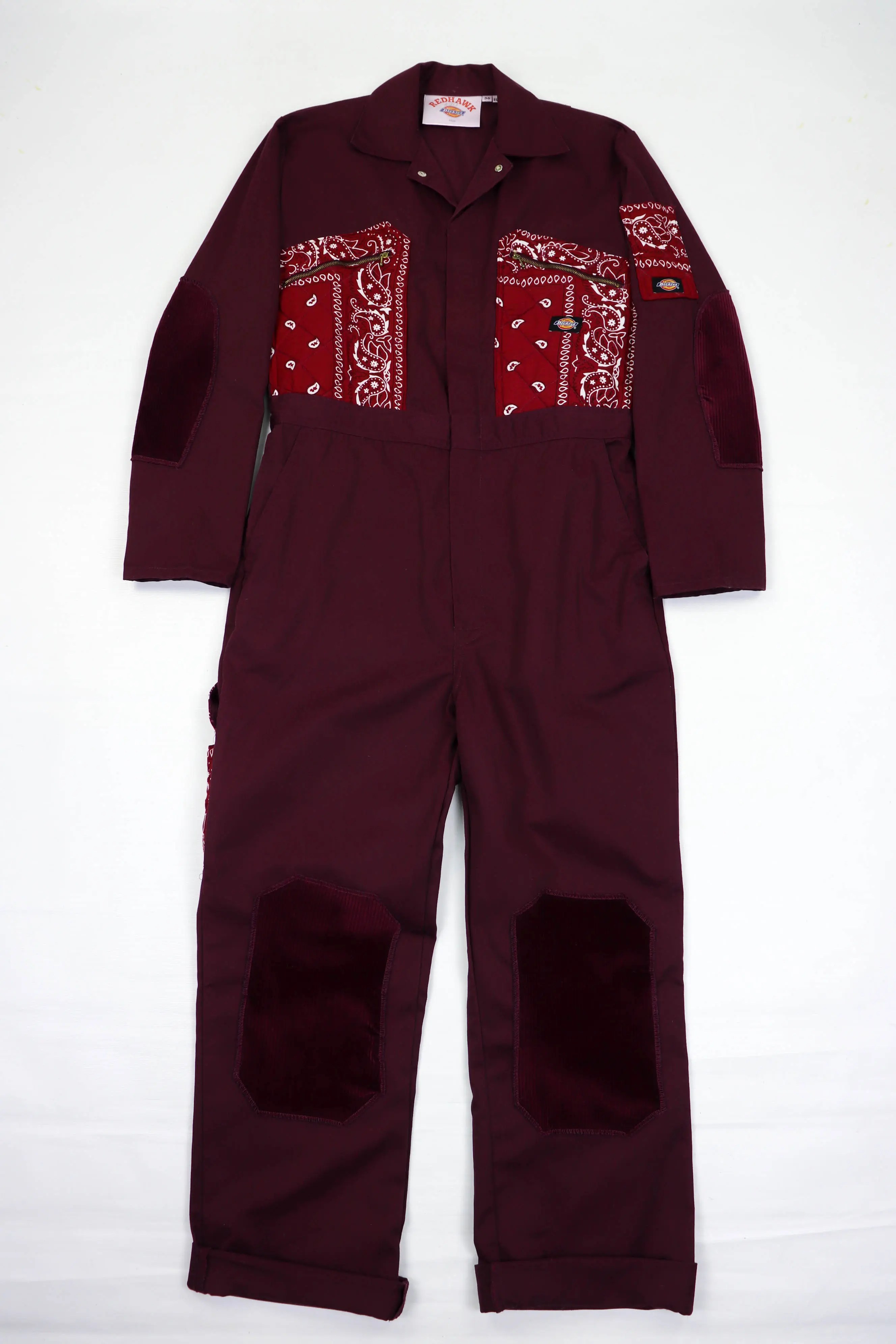 Vintage Dickies Redhawk Burgundy Paisley Custom Reworked Coverall Grailed