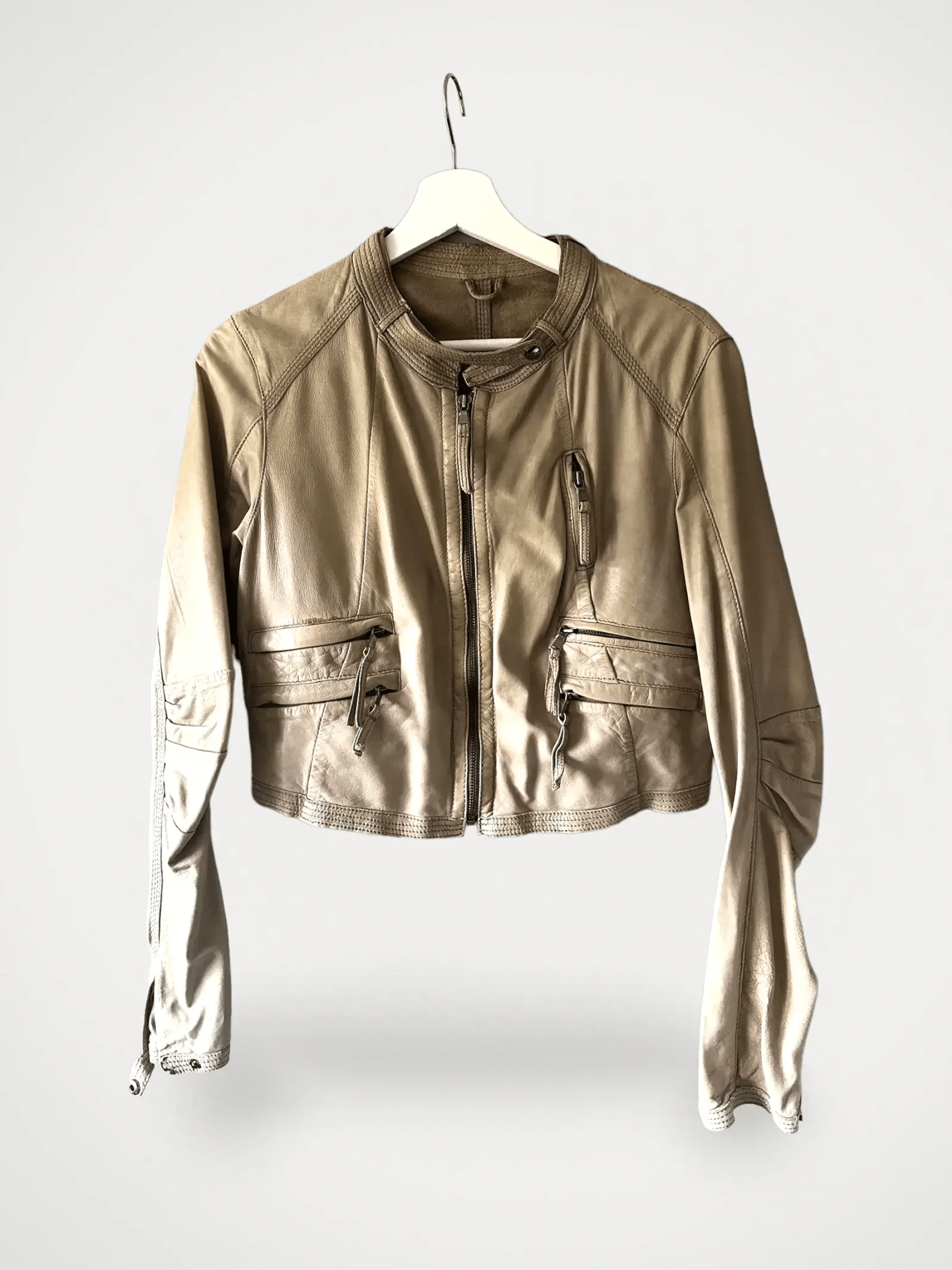Sand Sand Leather Jacket Grailed