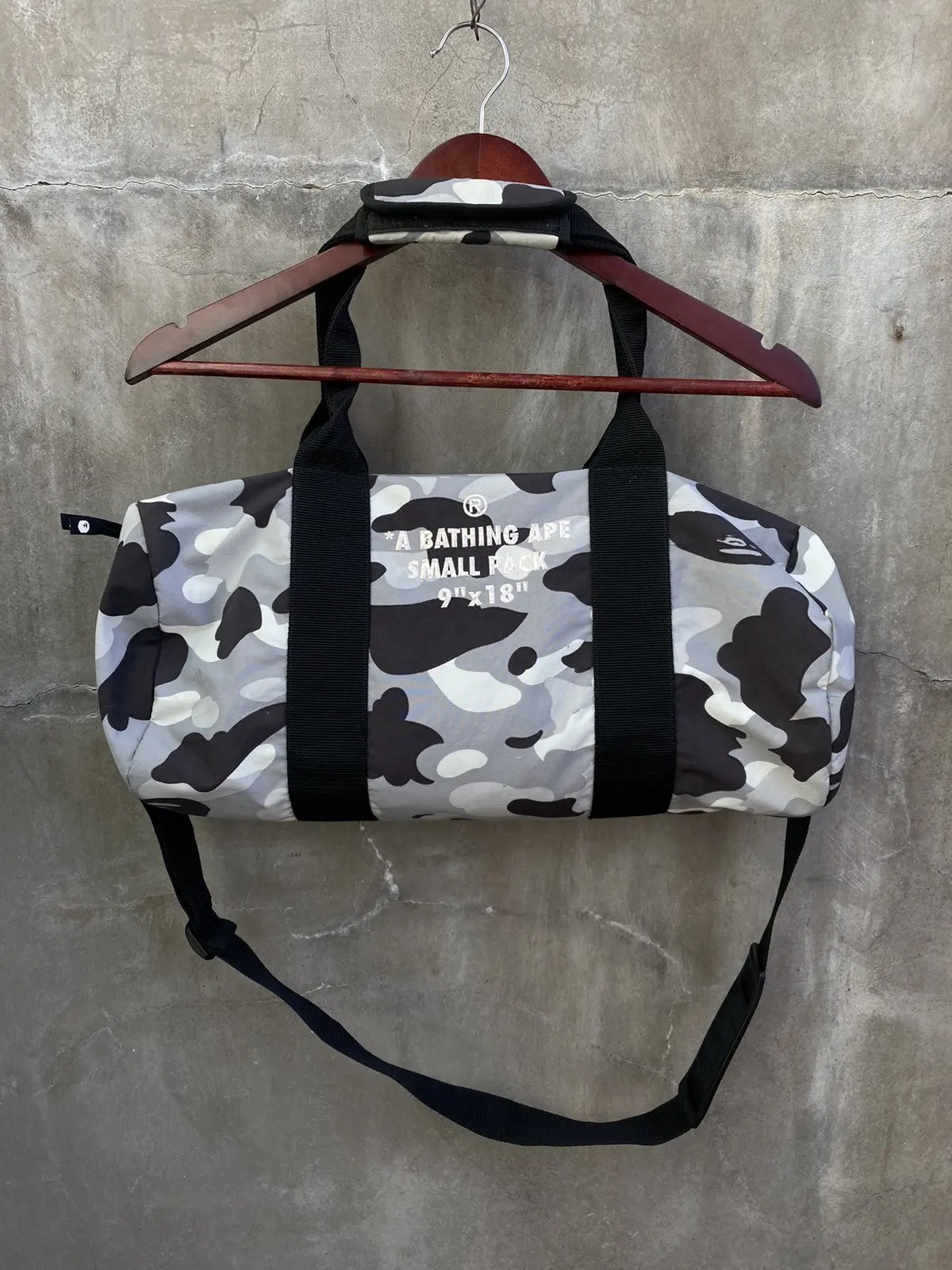 Bape Small Pack Snow Camouflage Duffle Bag Grailed