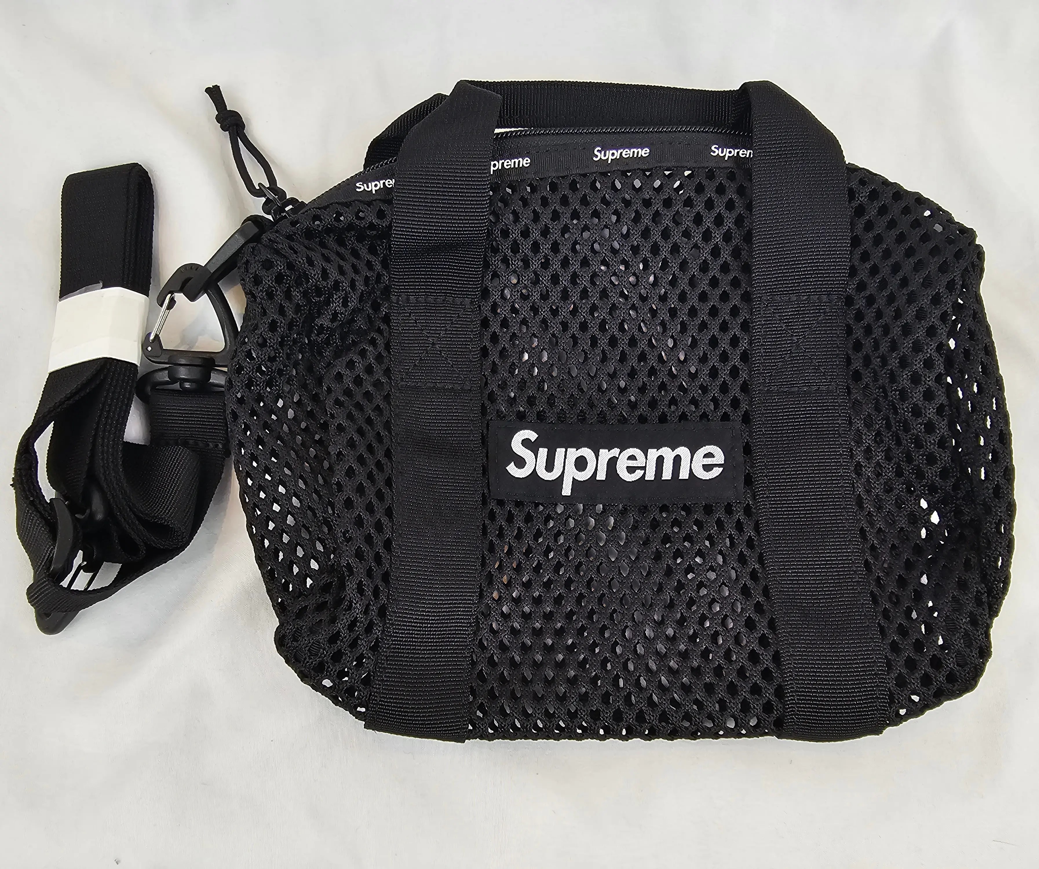 Supreme Supreme Mesh Mini Duffle Bag Black SS23 with Crossbody Strap