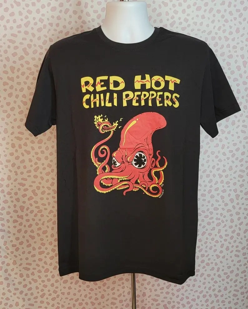Vintage Red Hot Chili Peppers Fire Squid Rock Band TShirts 1side Grailed