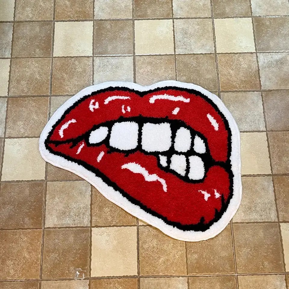 Custom Red Lips Tufted Rug Grailed