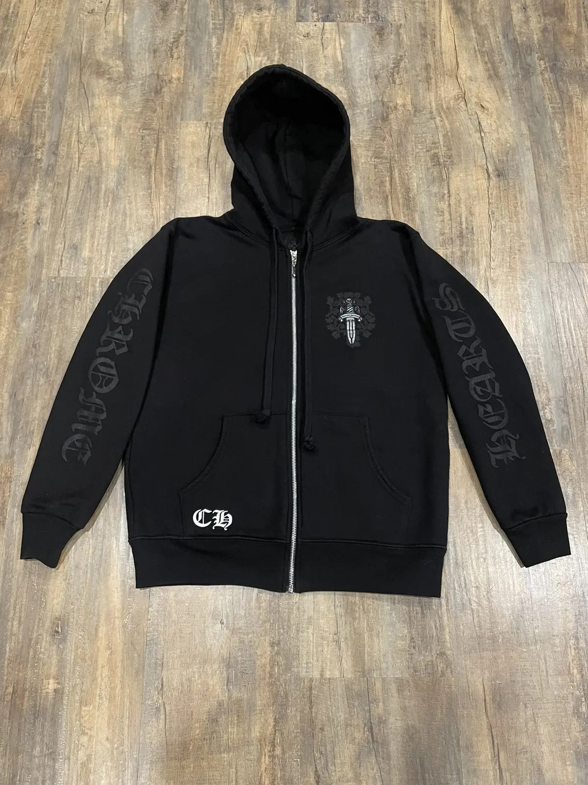 Chrome Hearts Chrome Hearts Floral Dagger Logo Black Thermal Zip Up