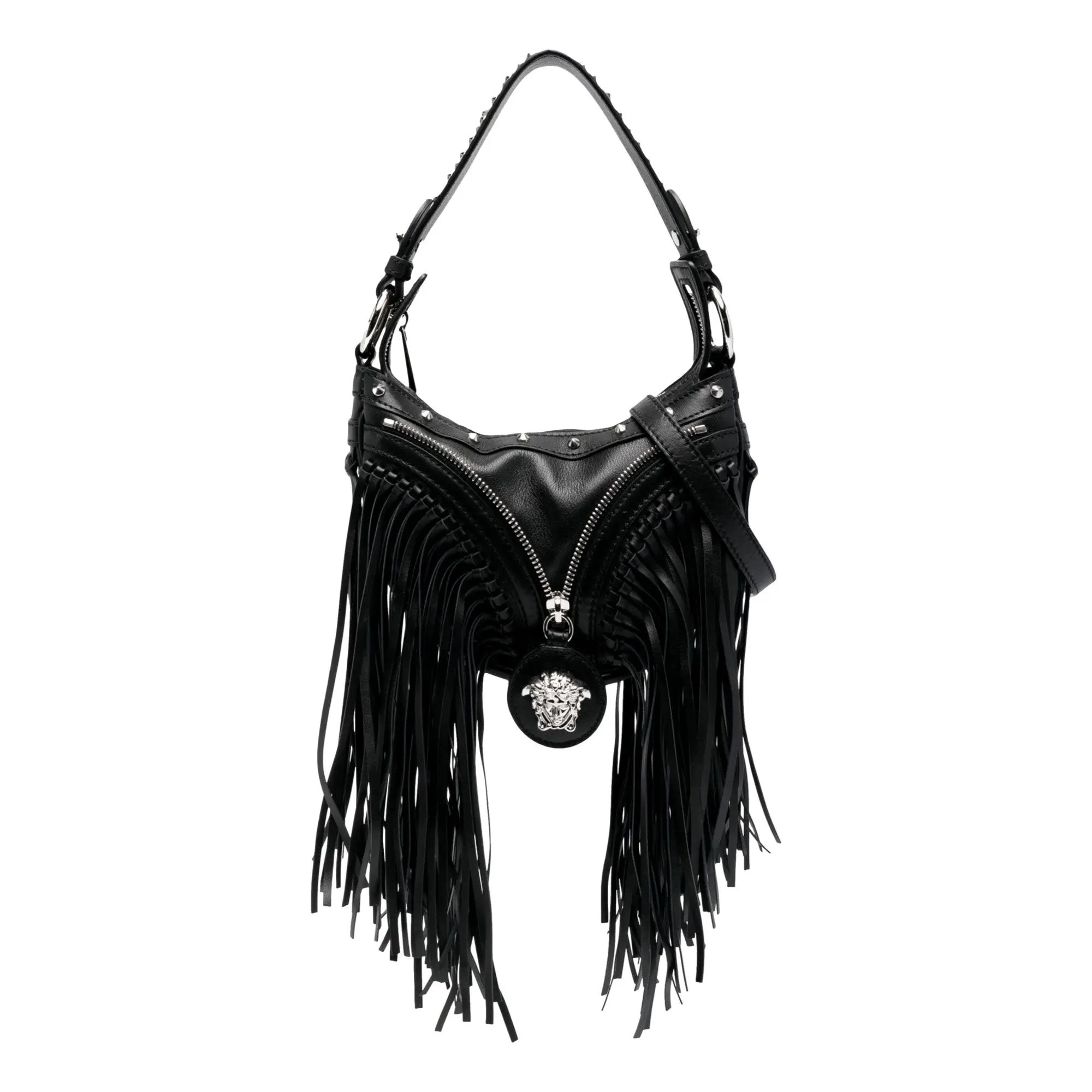 Versace NWT Versace Repeat Fringe La Medusa Mini Hobo Shoulder Bag