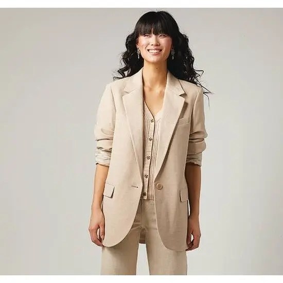 Other NWT Aritzia Wilfred Heather Oat Beige Nostalgia Blazer One B