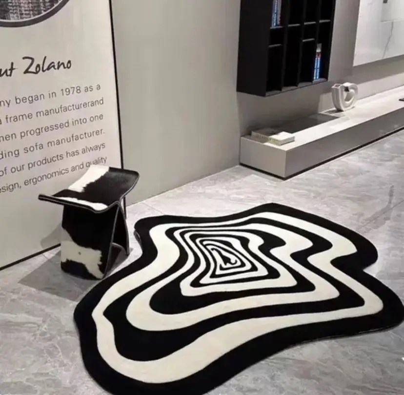 Vintage Creative Black White Striped Living Room Carpet 50x80cm Grailed