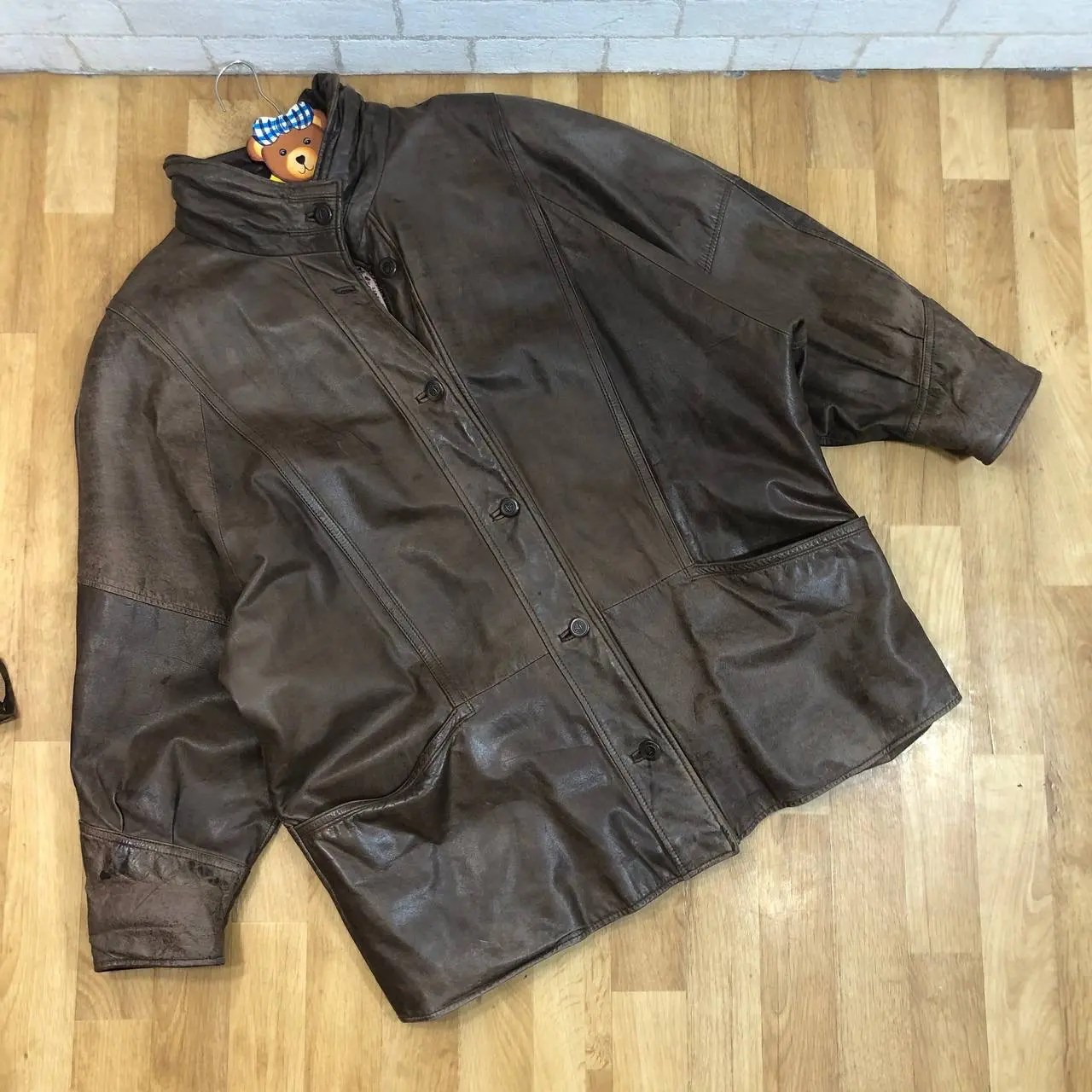 Vintage Motocross rare design and colors Leather Jacket Made In Usa