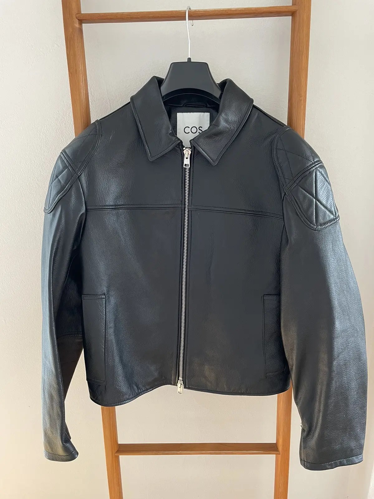 Cos COS Racer Leather Jacket sz 46 Small Grailed