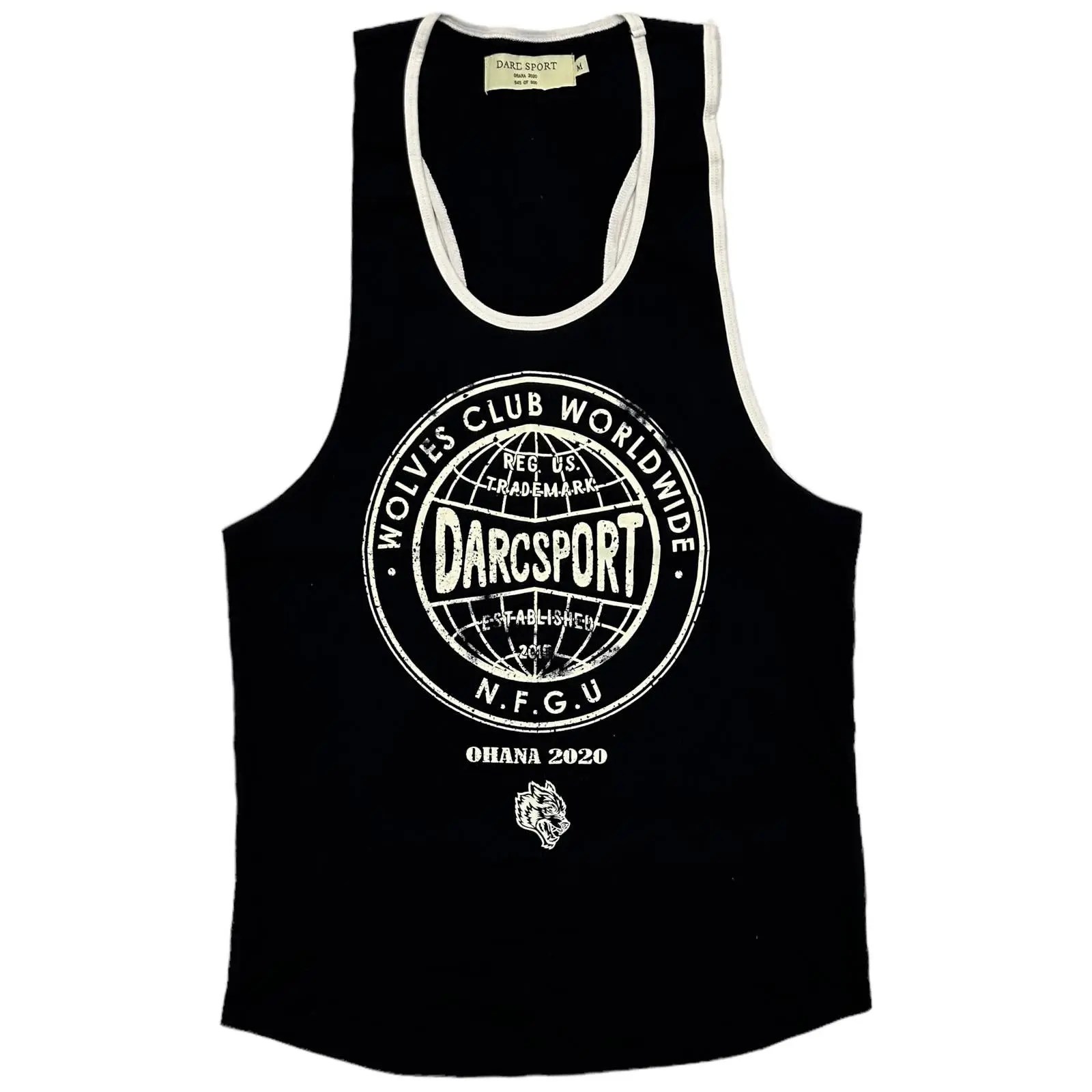 Darc Sport Darc Sport Wolves Globe Mecca Drop Tail Muscle Tank Top Tee