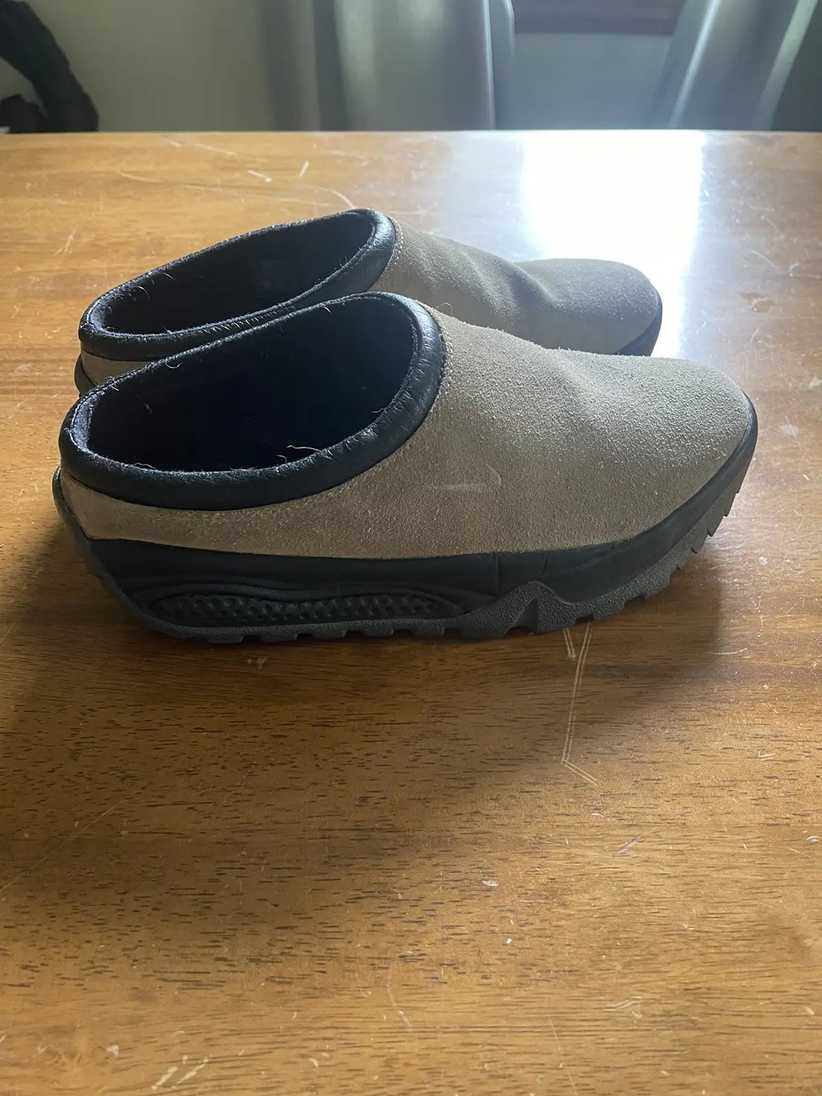 Nike Vintage Nike ACG Rufus 1 2000 Clog Mule Suede Beige Black Grailed