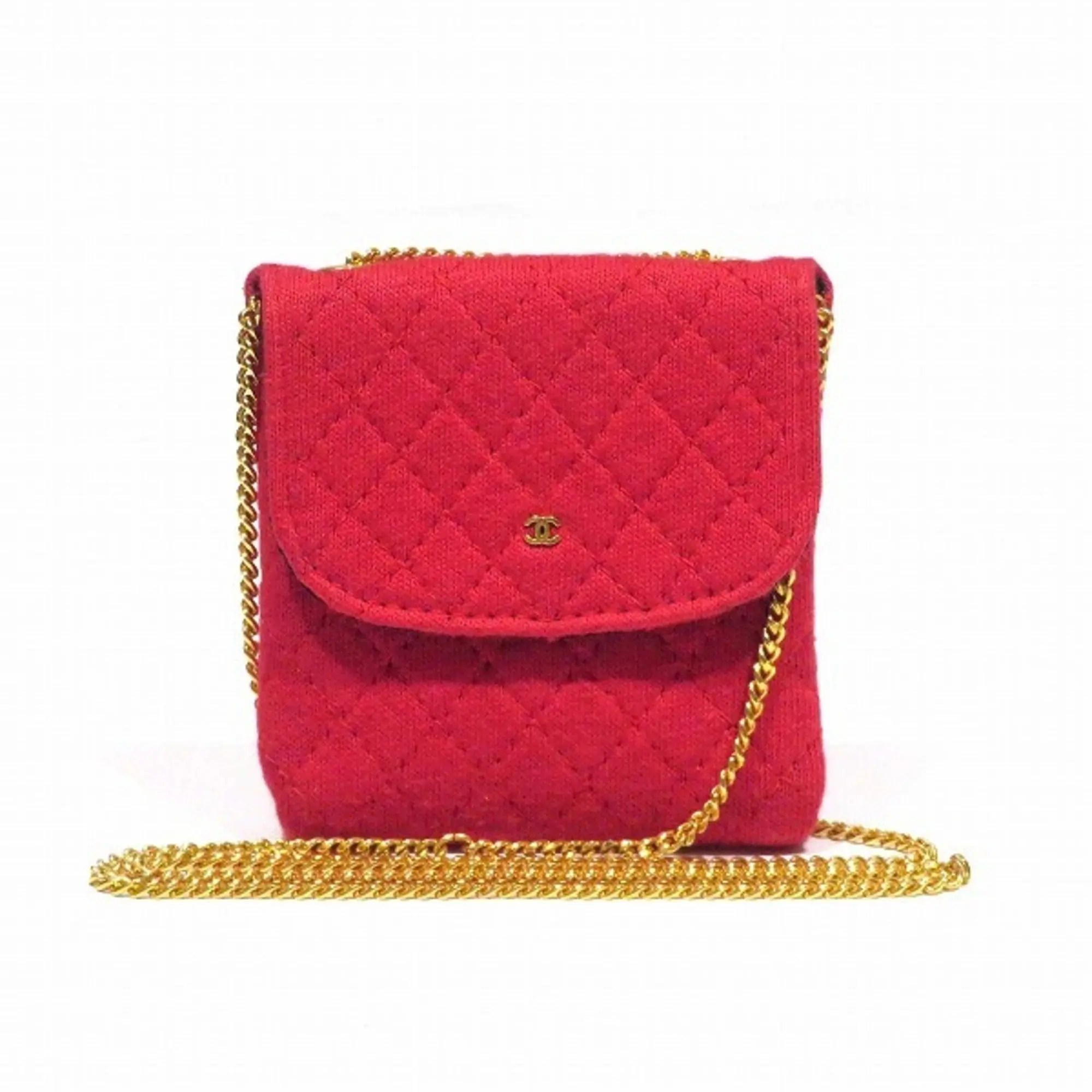 Chanel CHANEL Matelasse Mini Pochette Pouch Gold Hardware Bag Shoulder