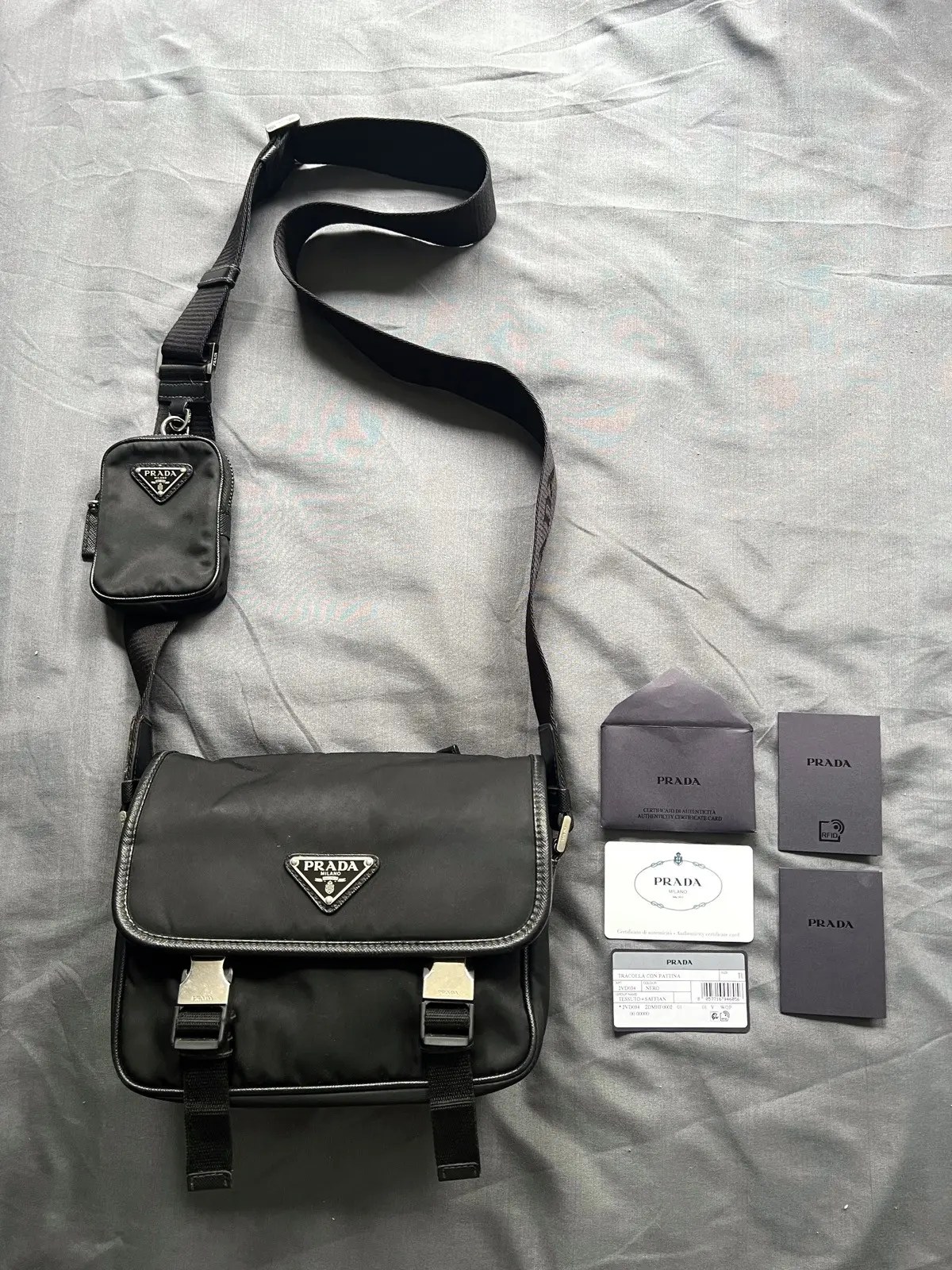 Prada Prada Nylon Saffiano Leather Shoulder Bag Grailed