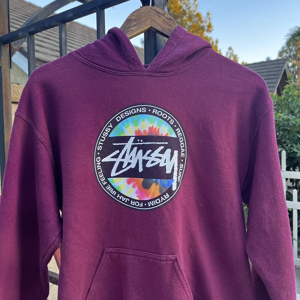 Vintage Vintage Stussy Classic "Tie Dye" Spellout Logo Hoodie Grailed