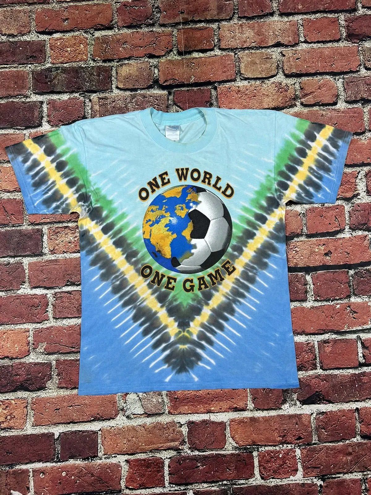Vintage Vintage Soccer Tie Dye T Shirt One World One Game Graphic Grailed