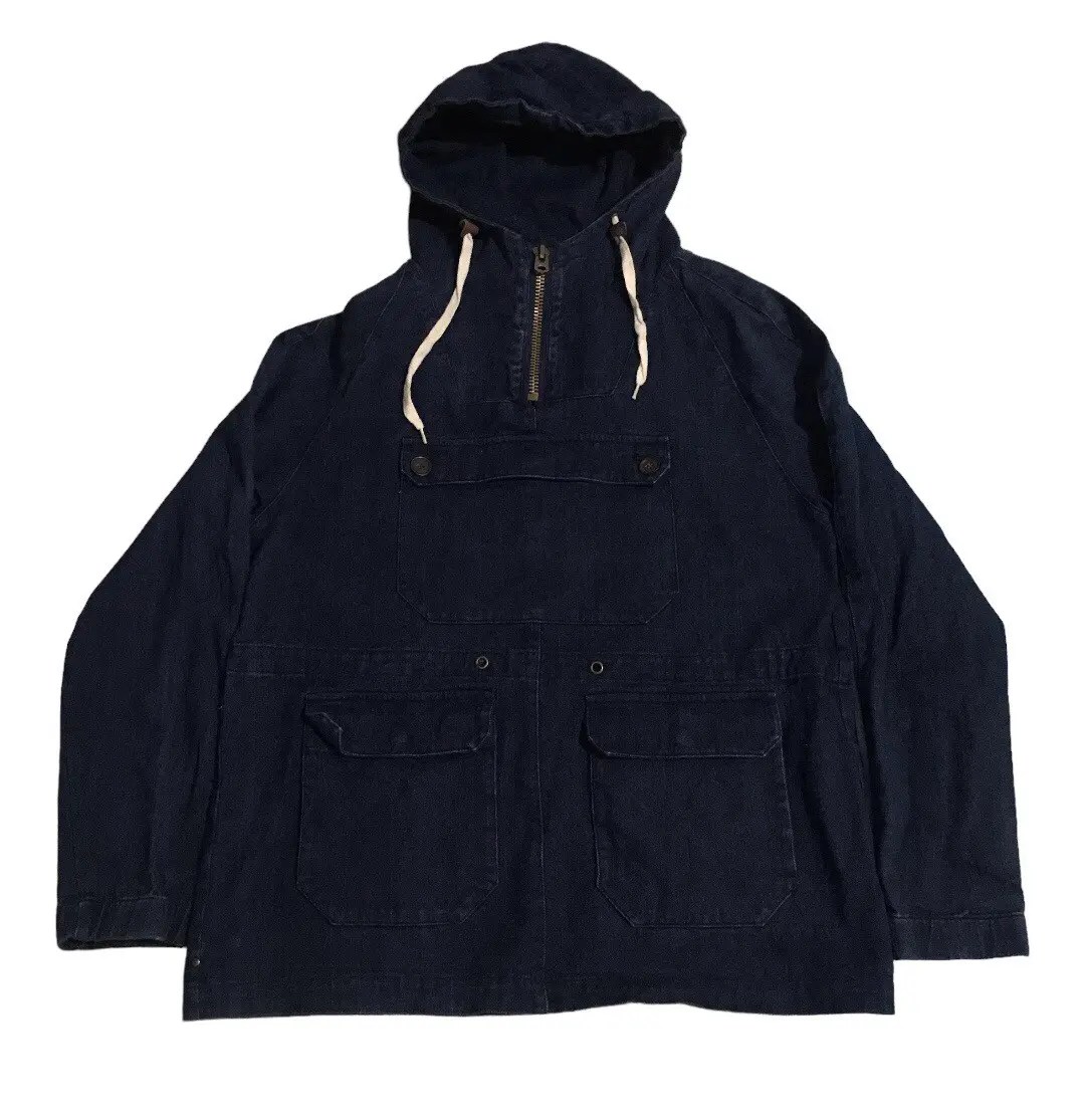 Military Pullover smock military style denim jacket Grailed