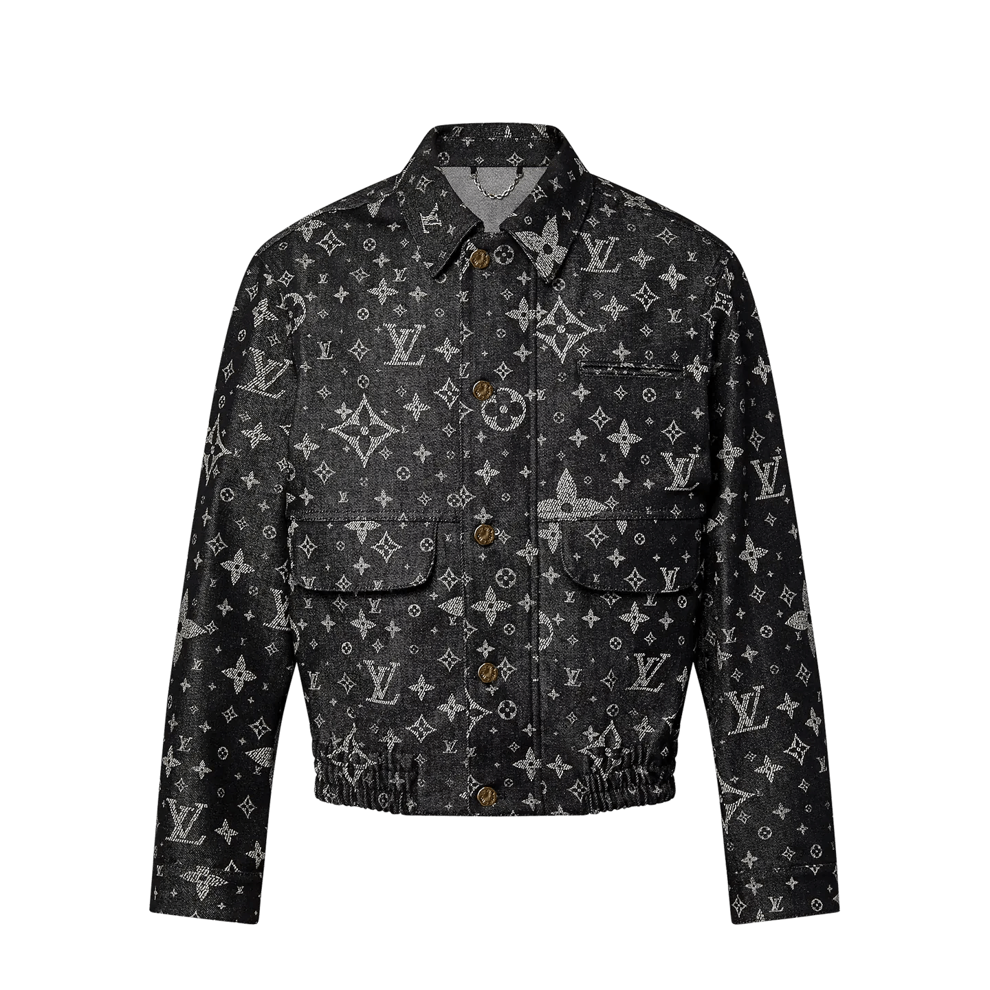 Louis Vuitton LOUIS VUITTON JACKET LEATHER MONOGRAM VARSITY DENIM