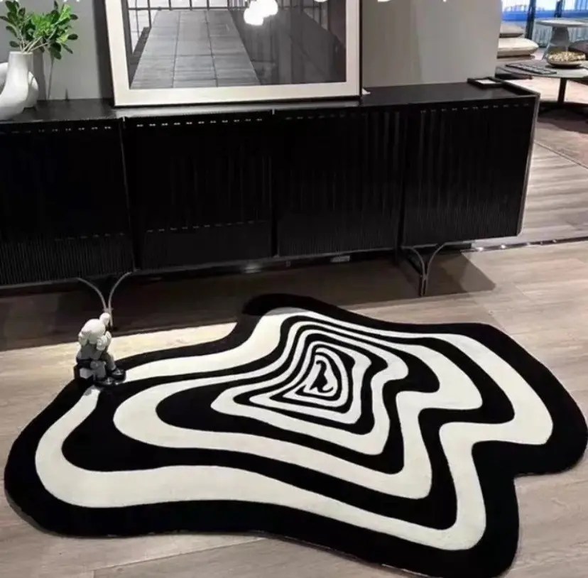 Vintage Creative Black White Striped Living Room Carpet 50x80cm Grailed