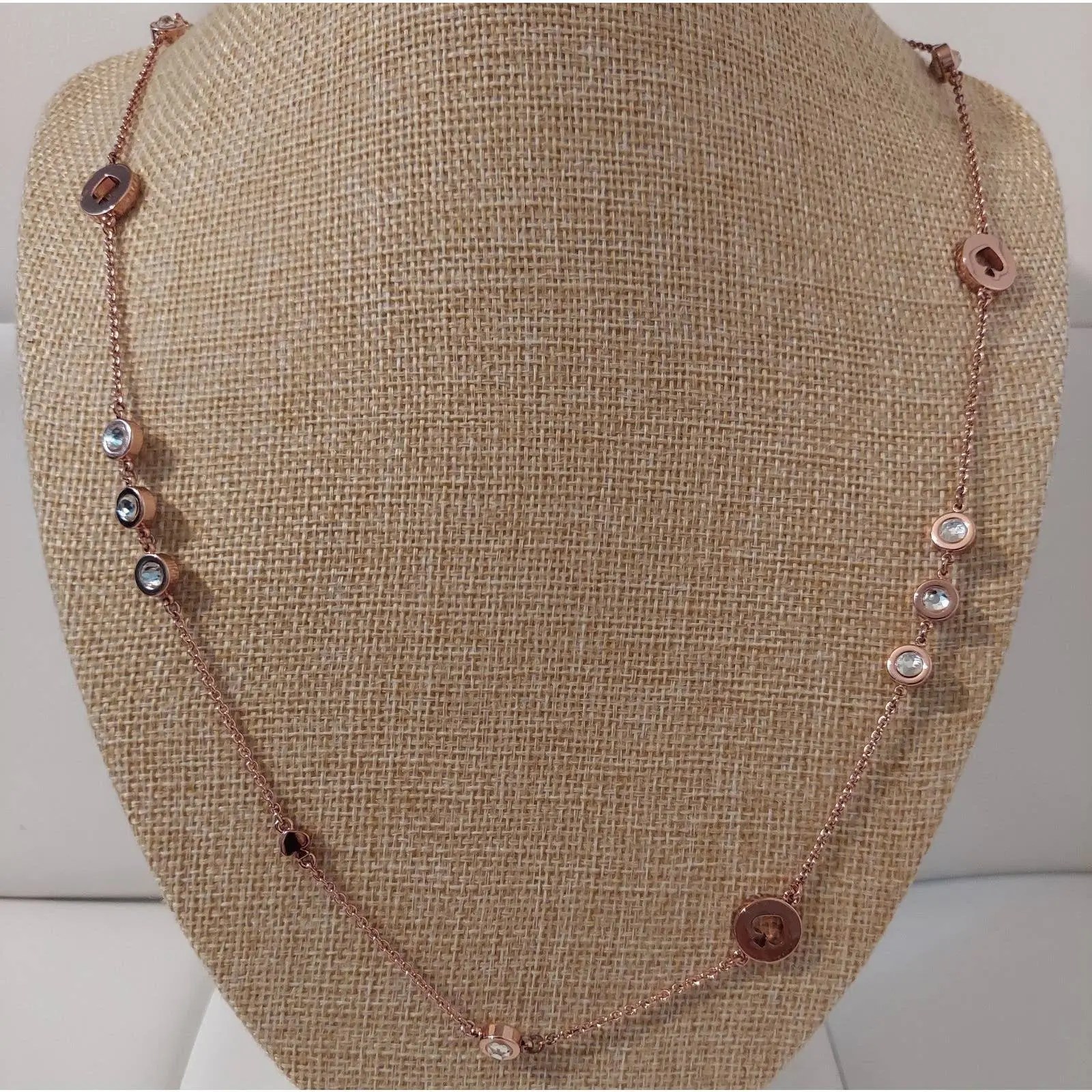 Kate Spade Kate Spade Rose Gold Tone Rhinestones Spades 32" Necklace