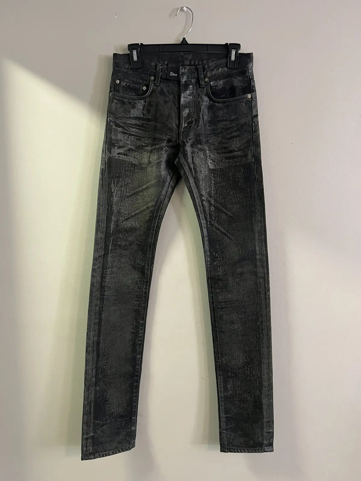 Dior Rare Dior Hedi Slimane Luster Waxed Wax Coated Denim Jeans Grailed