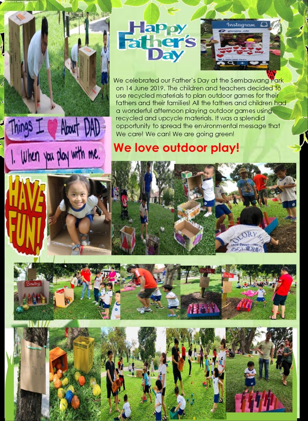 GLORY JOY CHILD CARE DEVELOPMENT CENTRE SSDB PROJECT 2019 "We Care, We