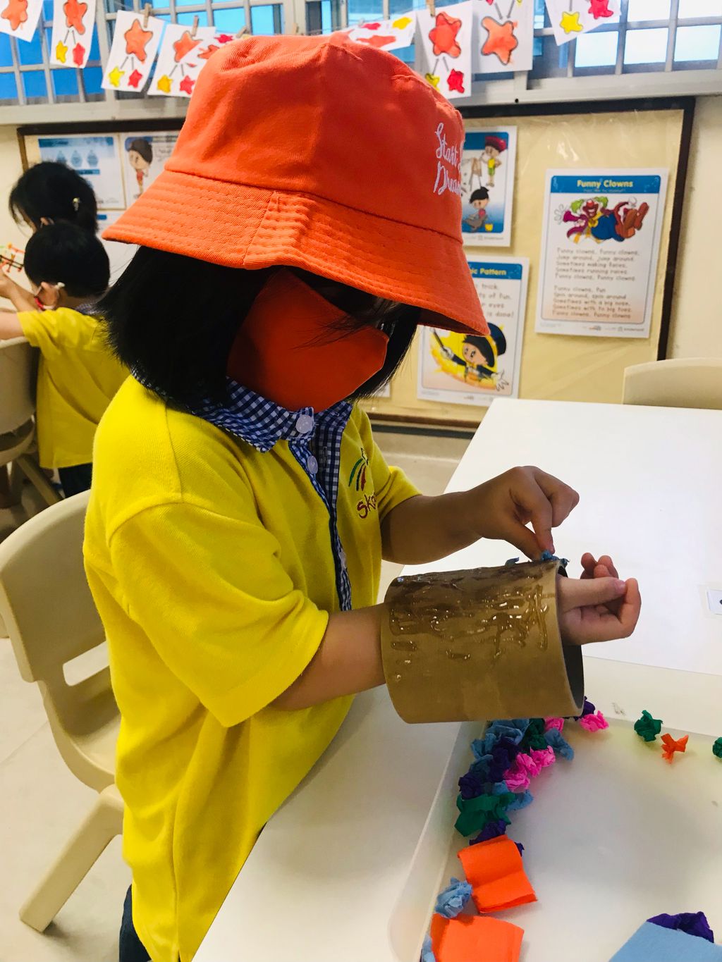 Crepe paper on recycled holders Start Small Dream Big