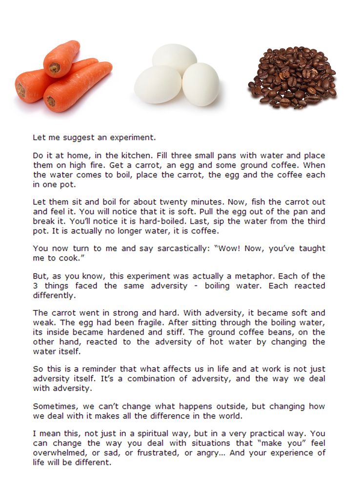 Carrot, egg, or coffee bean? Life Tips Pinterest
