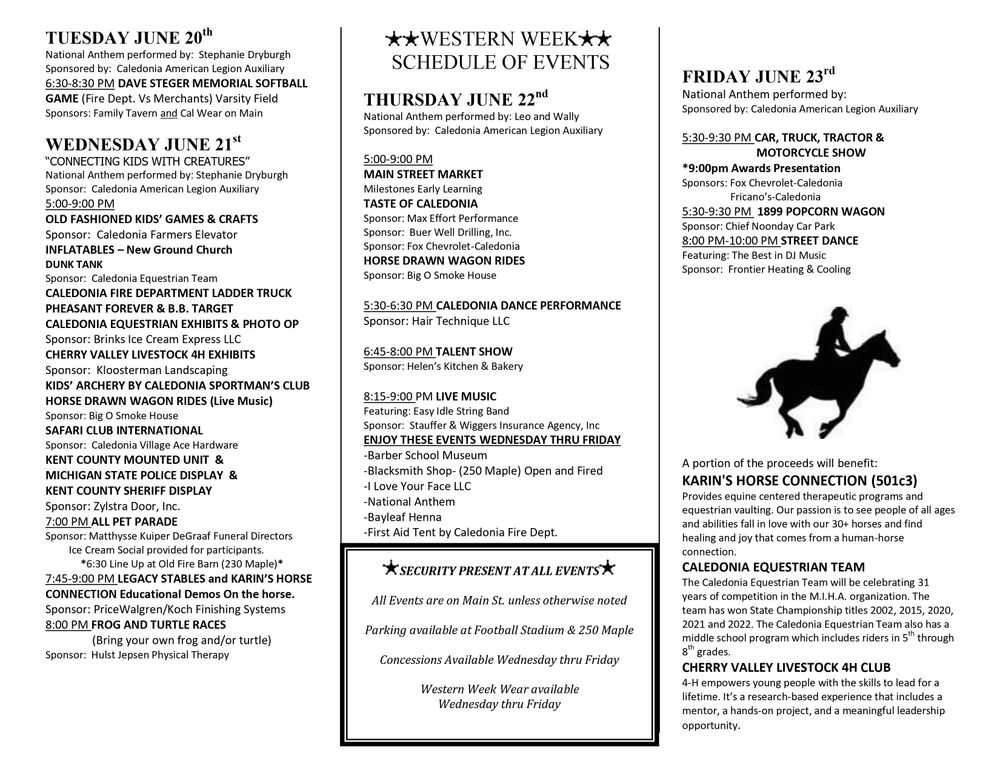 Caledonia Western Week WCSG