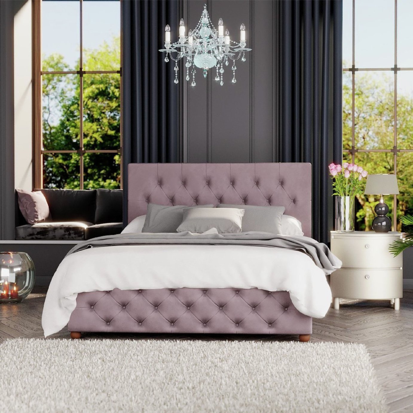 LLB Luna Velvet Double Ottoman BedframeBlush (1353615) Argos Price