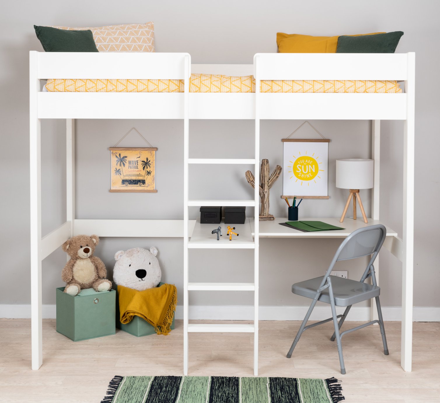 Stompa White High Sleeper Bed Frame, Desk & Mattress Reviews Updated