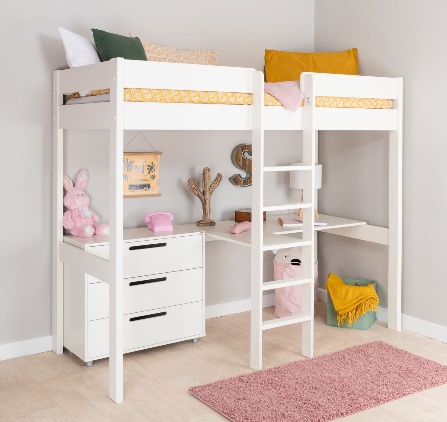 Stompa White High Sleeper Bed Frame, Desk & Chest Reviews Updated
