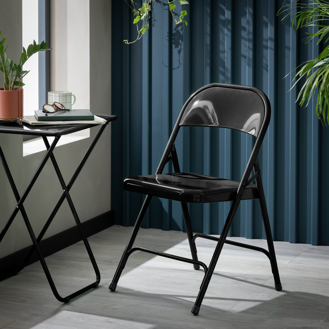 Habitat Macadam Metal Folding Chair Black (1905197) Argos Price