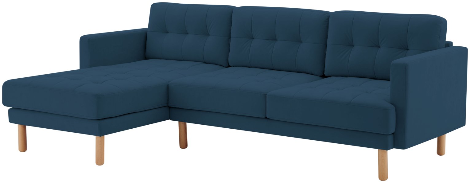 Habitat Newell Fabric Left Corner Chaise Sofa Navy (2017479) Argos