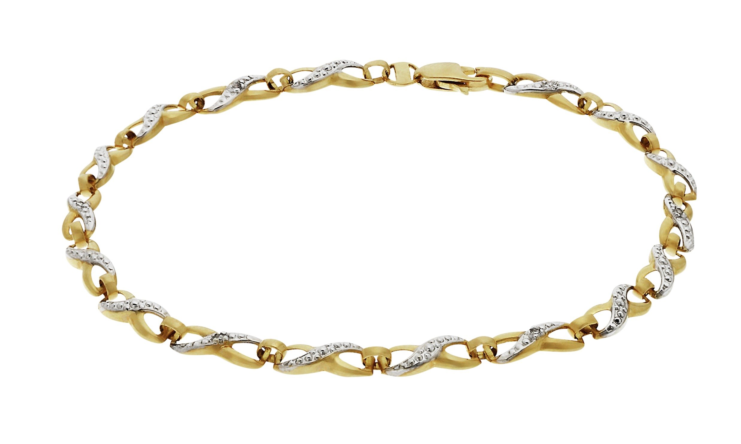 Buy Revere 9ct Gold Diamond Accent Twist Bracelet Ladies' bracelets