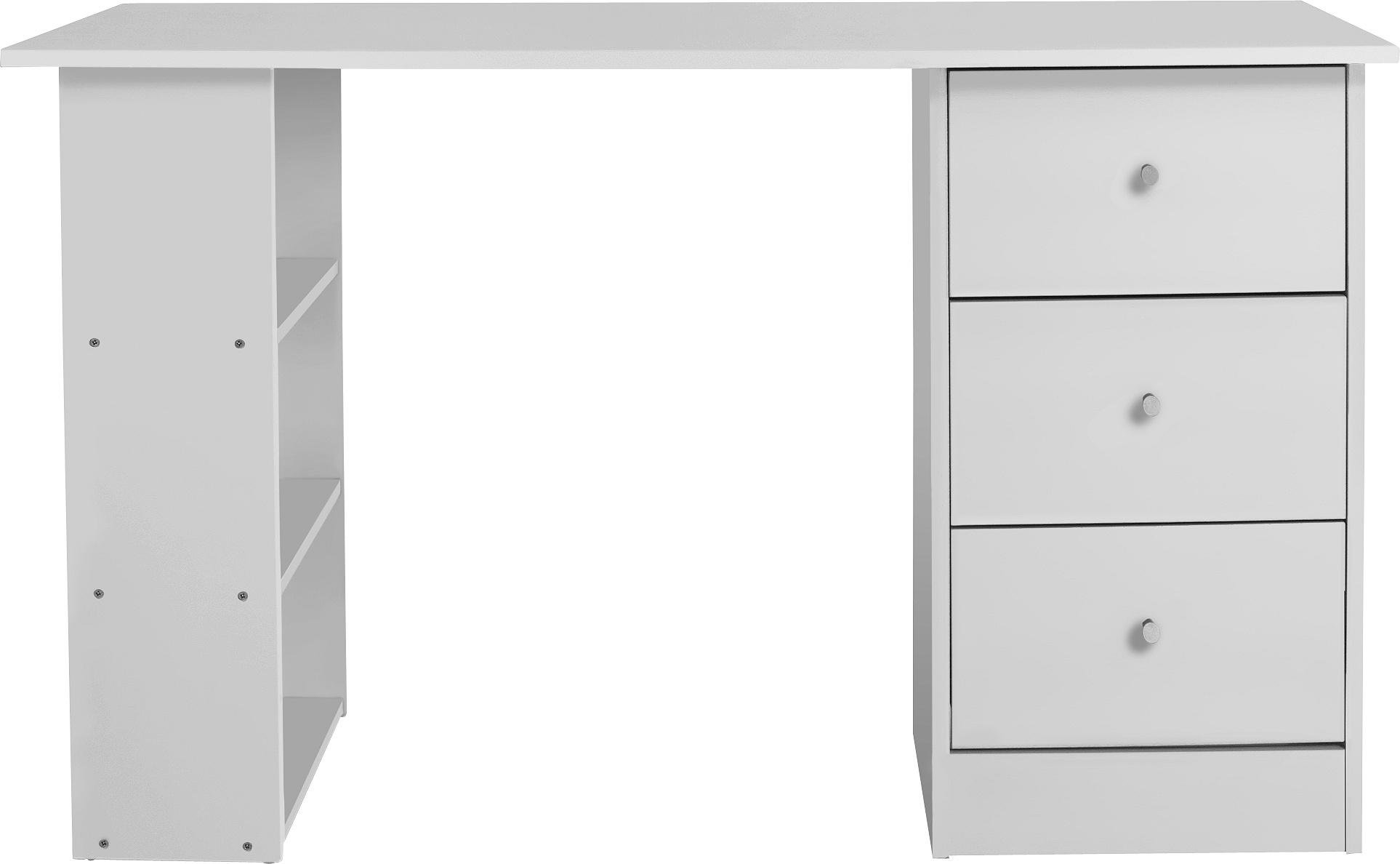 Argos Home Malibu 3 Drawer Office Desk White (2465818) Argos Price