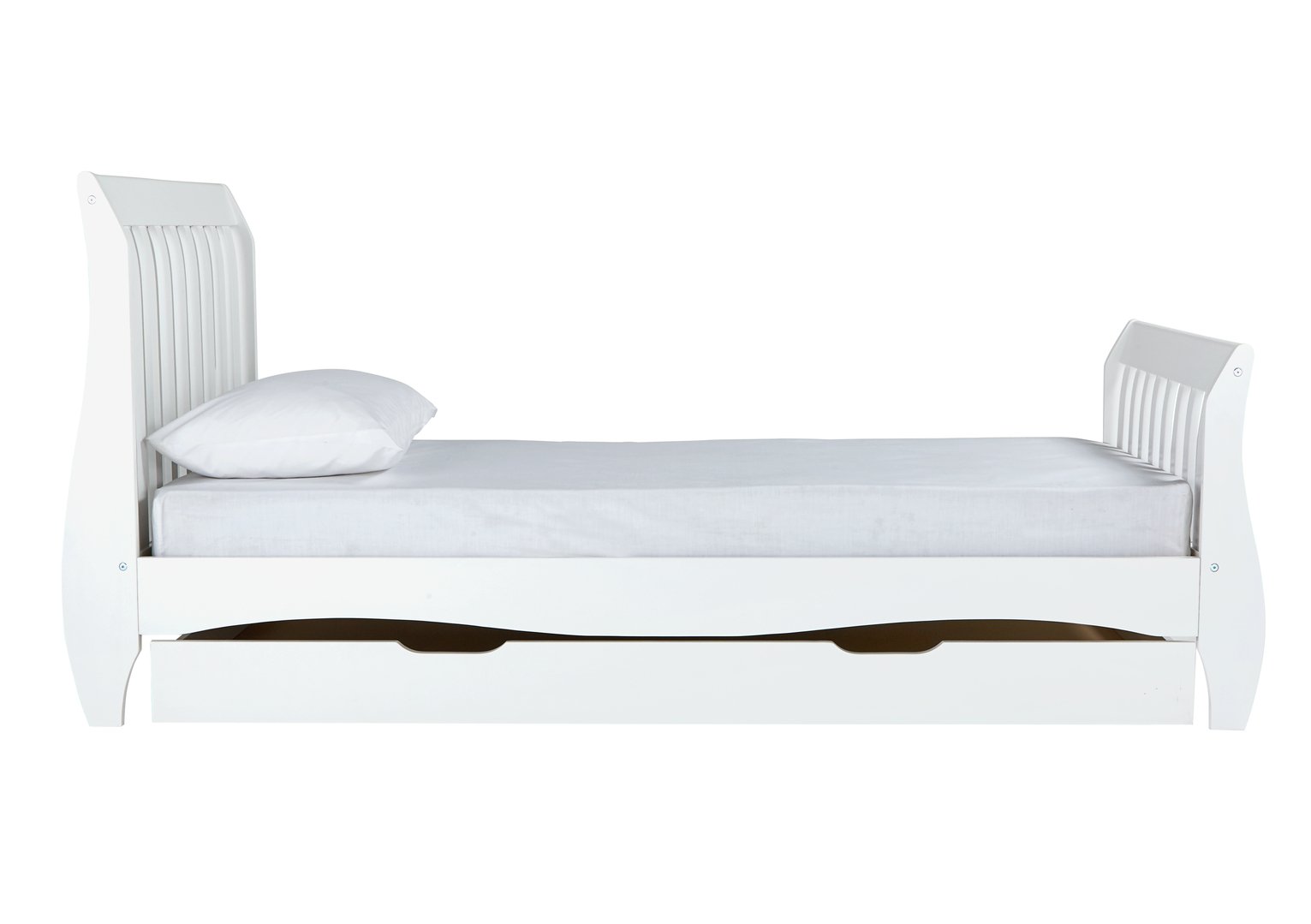 Argos Home Daisy White Single Sleigh Bed Frame with Drawer Reviews