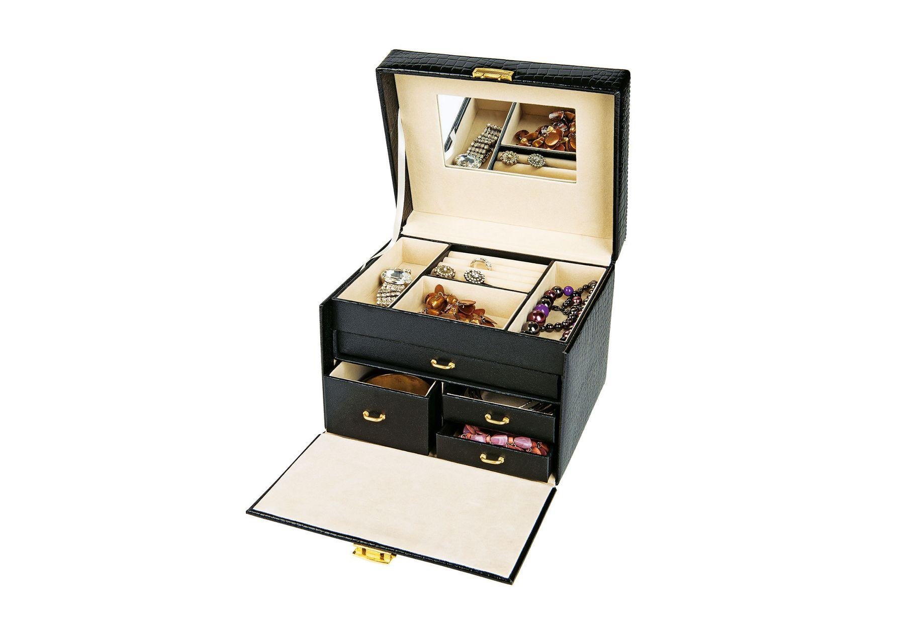 Buy Black Crocodile Small Four Drawer Jewellery Box at Argos.co.uk