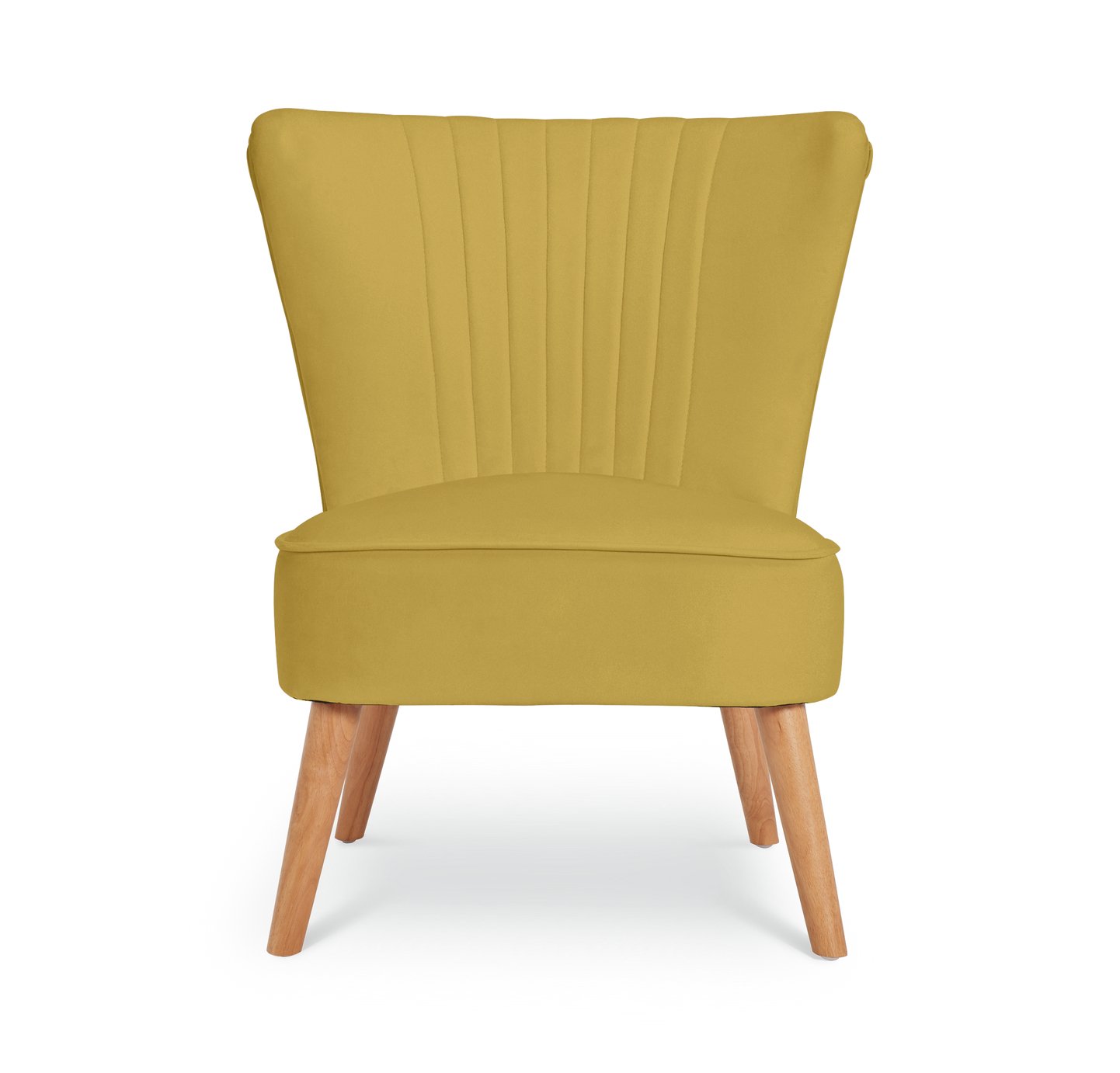 Habitat Alana Velvet Shell Back Accent Chair Yellow (2997647) Argos