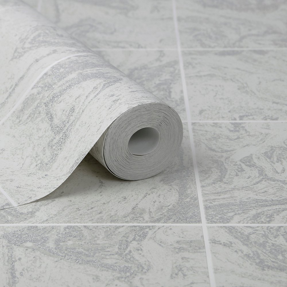Contour Glitter Silver Marble Tile Wallpaper Reviews Updated