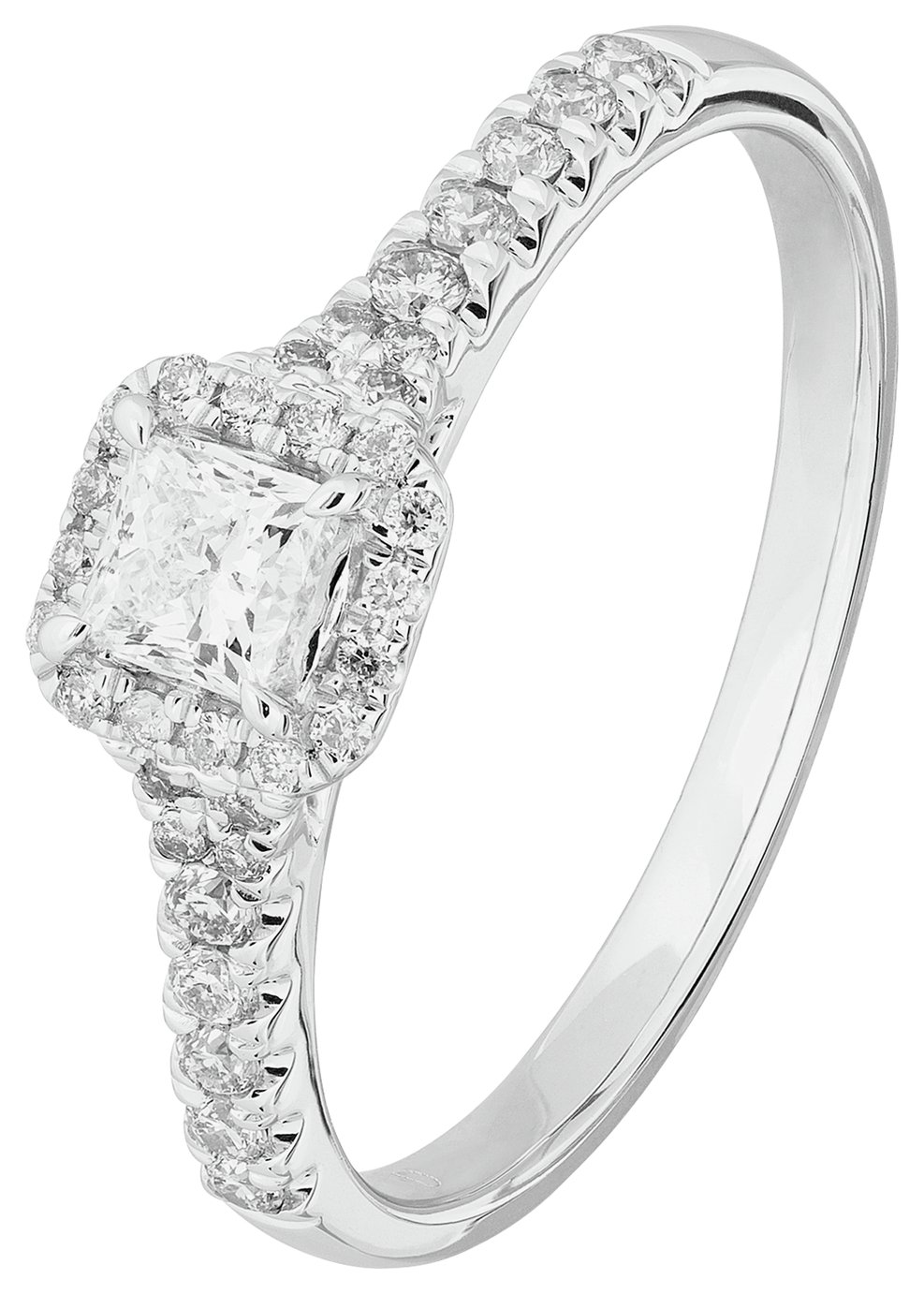 Revere 9ct White Gold 0.50ct Diamond Engagement Ring N (7285804