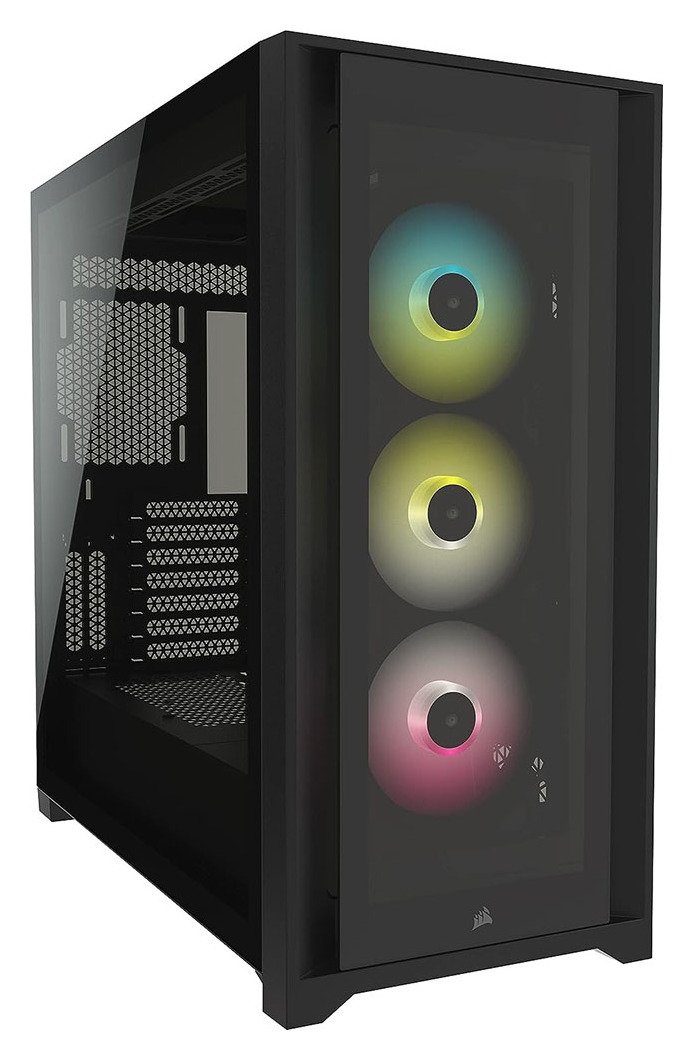CORSAIR iCUE 5000X RGB Mid Tower Computer Case Black (3343283