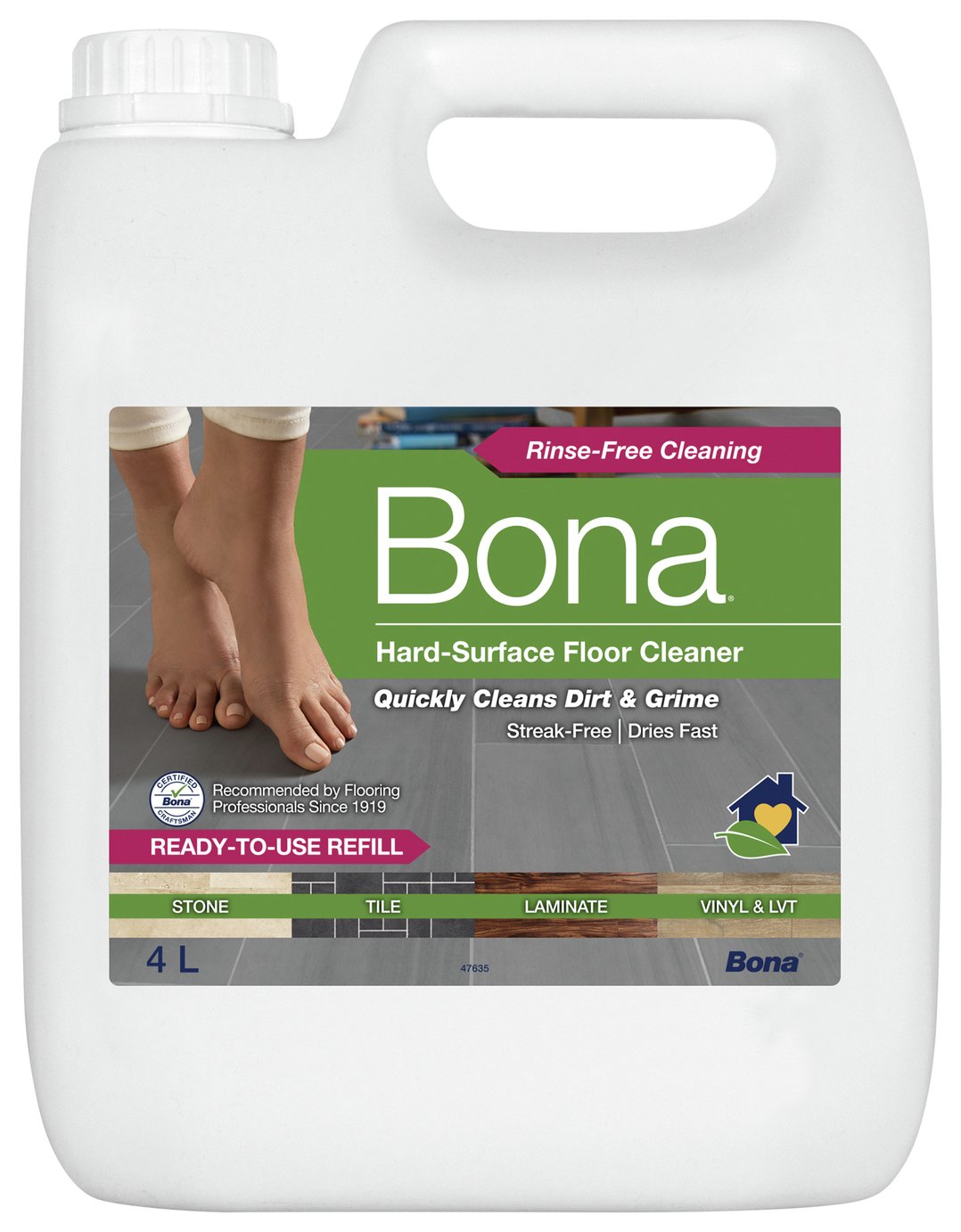 Bona Stone, Tile & Laminate 4L Refill Floor Cleaner Solution (3344158