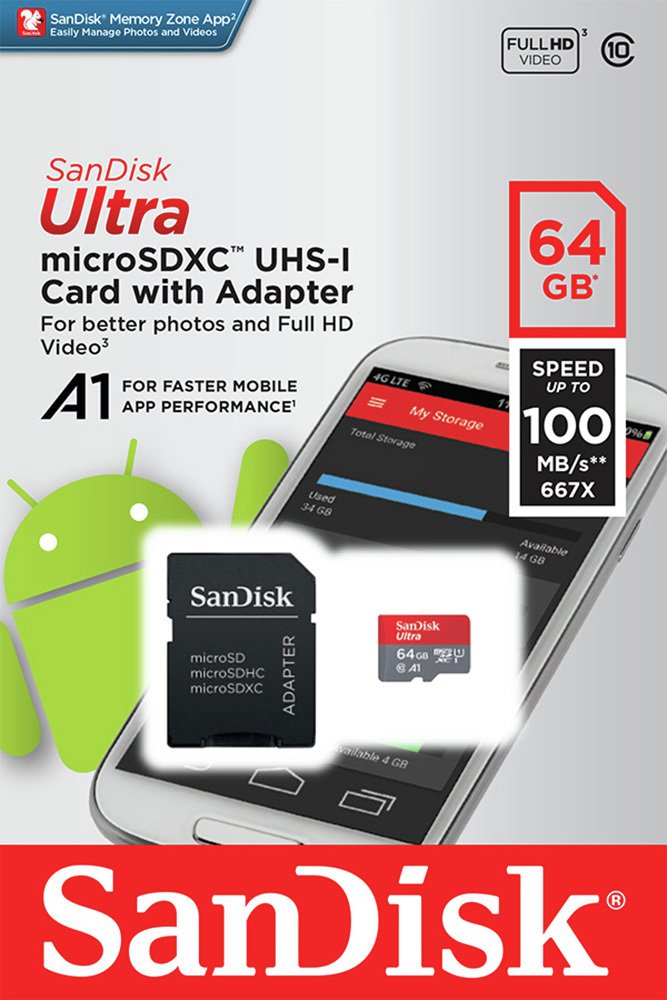 Buy Sandisk Ultra 80mbs Micro Sd Memory Card 64gb Microsd Memory