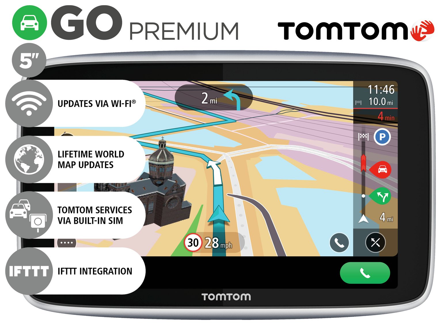 TomTom G0 Premium 5 In Sat Nav with World Maps,Traffic&WiFi Reviews