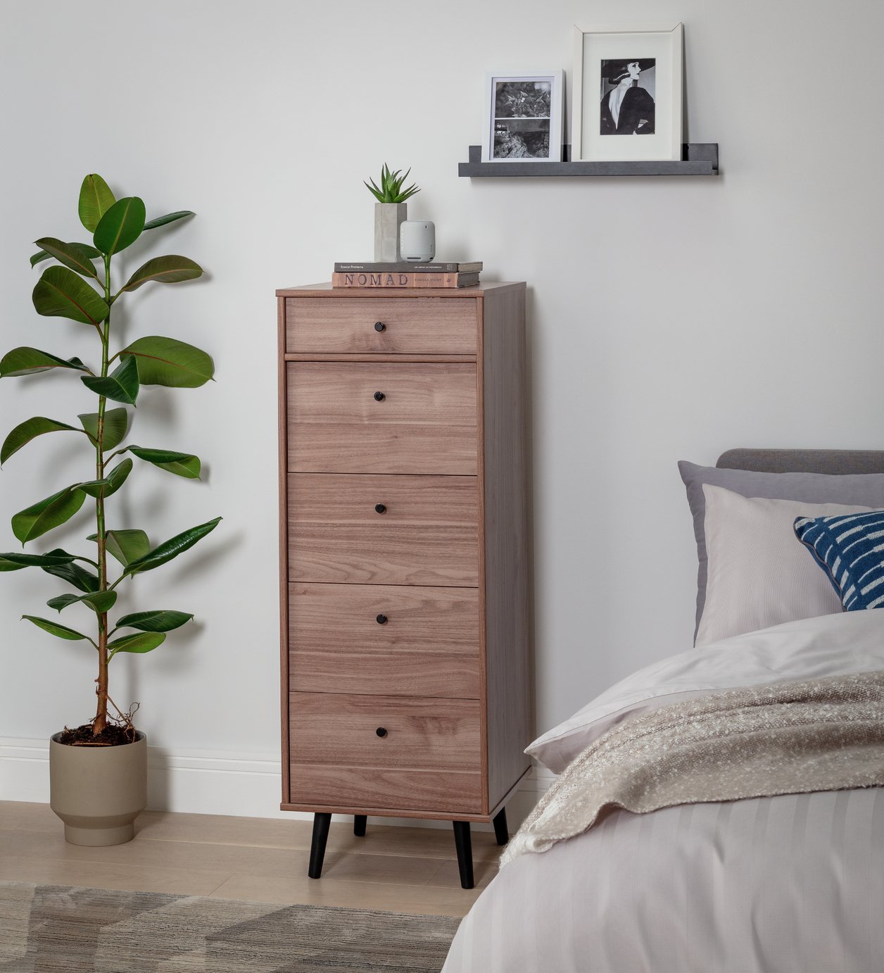 Argos Home Mid Century 5 Drawer Tall Boy Chest Reviews Updated May 2024